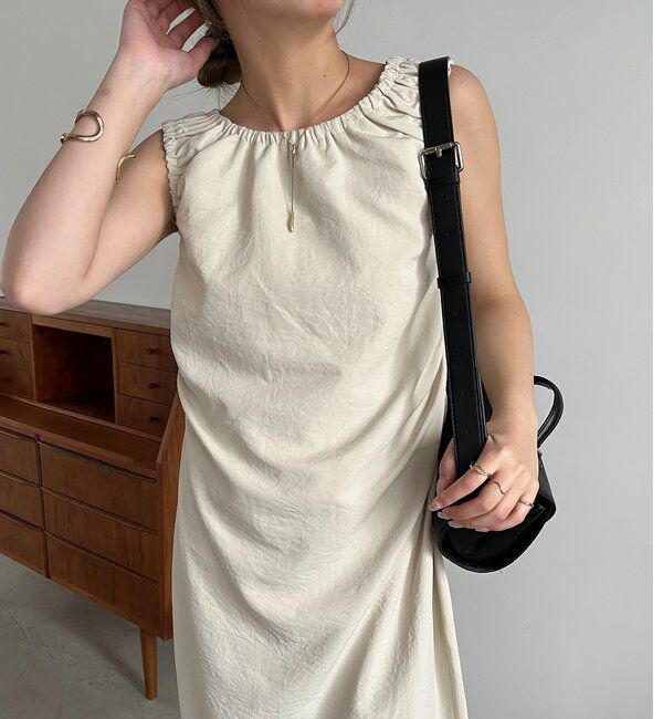  「【低身長サイズあり】ギャザードレープワンピース」|ワンピース|