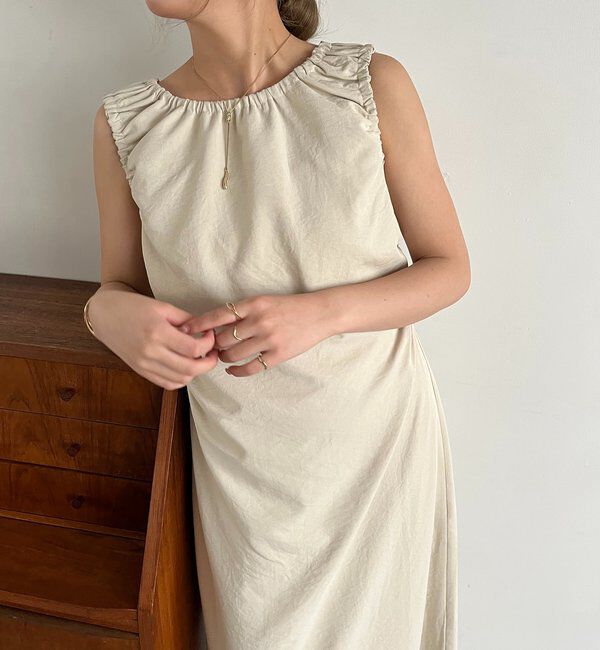  「【低身長サイズあり】ギャザードレープワンピース」|ワンピース|