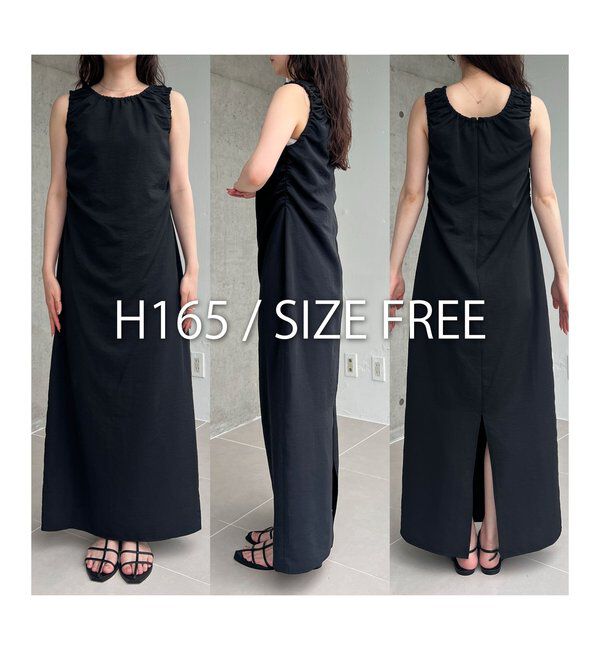  「【低身長サイズあり】ギャザードレープワンピース」|ワンピース|