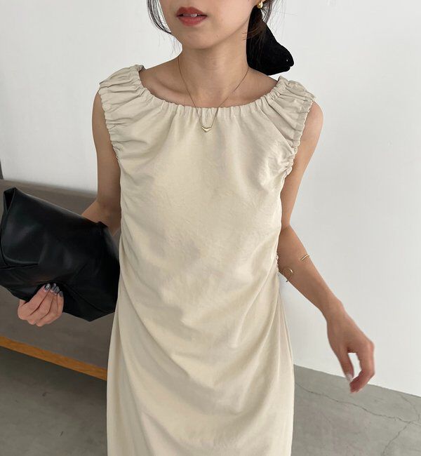  「【低身長サイズあり】ギャザードレープワンピース」|ワンピース|