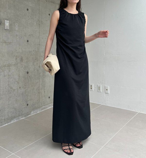  「【低身長サイズあり】ギャザードレープワンピース」|ワンピース|