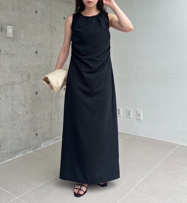  「【低身長サイズあり】ギャザードレープワンピース」|ワンピース|