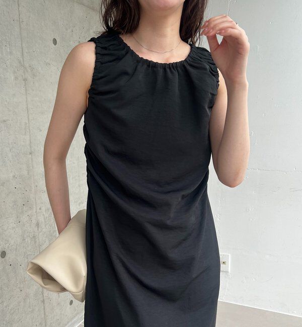  「【低身長サイズあり】ギャザードレープワンピース」|ワンピース|