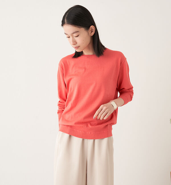 collex「シルクコットンプルオーバー」|ニット・セーター|アプリコット