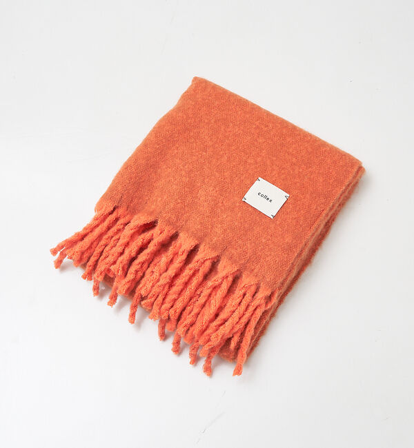 collex「メランジフリンジブランケット 60&times;180cm」|ブランケット|オレンジ
