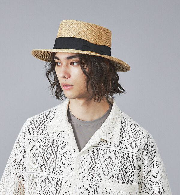 ABAHOUSE「【RUBEN/ルーベン】NATURAL BOWTER HAT/カンカン帽」|その他|ベージュ系その他3