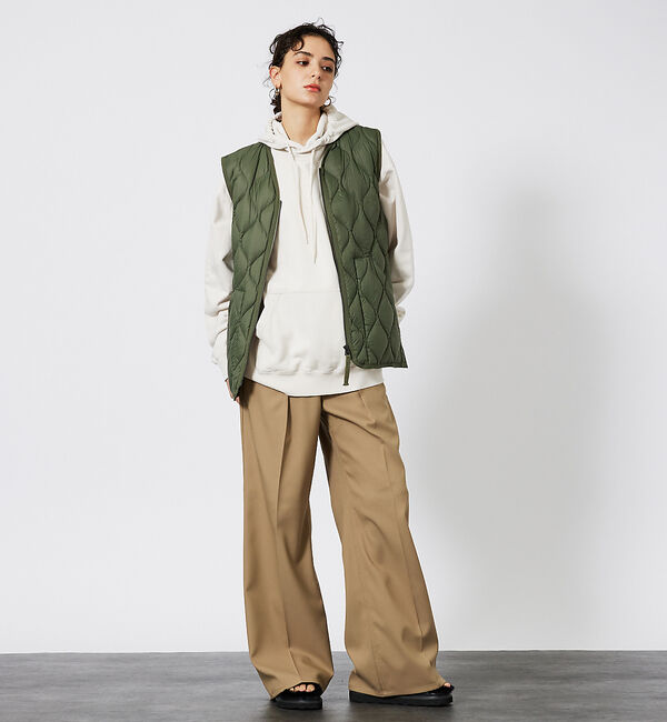 ABAHOUSE「【TAION/タイオン】ミリタリー VネックWジップ ダウンベスト-ソフトシェル」|ダウン|