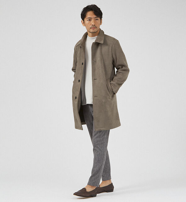 ABAHOUSE「【ネオスエード】フリース ステンカラーコート」|ステンカラーコート|