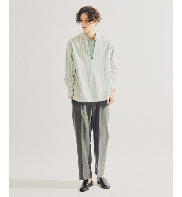 ABAHOUSE「【リネンブレンド】スキッパー プルオーバーシャツ」|シャツ・ブラウス|