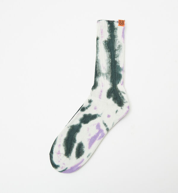 ABAHOUSE「【UNIVERSALOVERALL / ユニバーサルオーバーオール】タイダイソッ」|ソックス|パープル