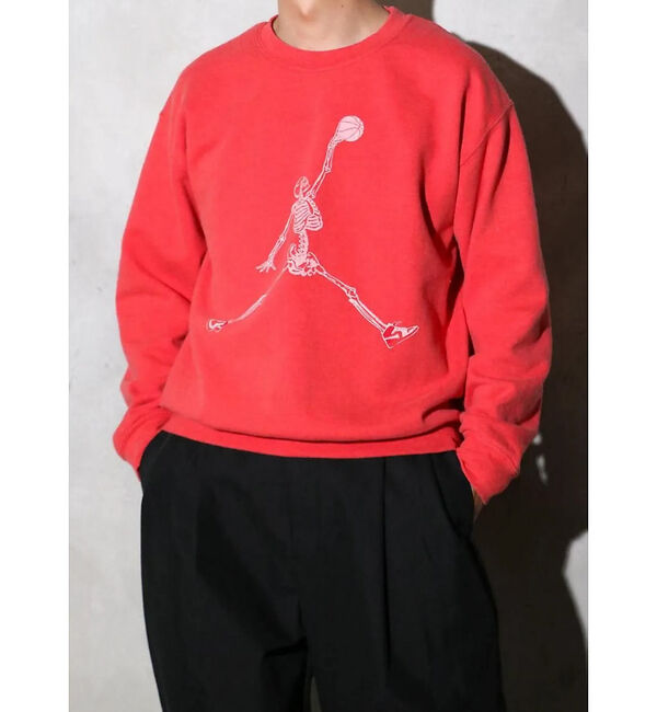 ABAHOUSE「【THRIFTY LOOK 】JUMP SKULL CREW SWEAT/ユーズ」|スウェット・ジャージ|レッド