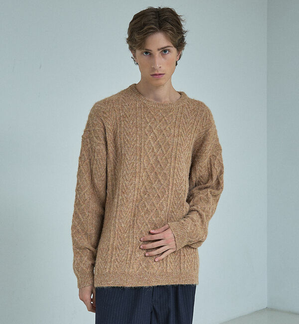 ABAHOUSE「WOOL MIX メランジシャギー アランニット【予約】」|ニット・セーター|