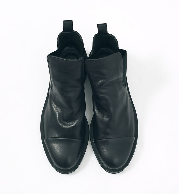alfredoBANNISTER「【ソフトレザー】ドレープ サイドゴア ブーツ」|ショートブーツ|