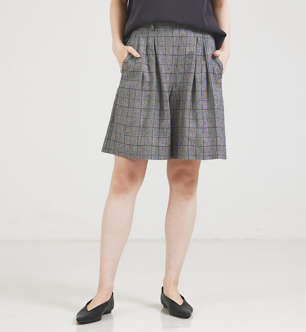 qualite「【セットアップ対応】リネングレンチェックショートパンツ」|その他|チェック