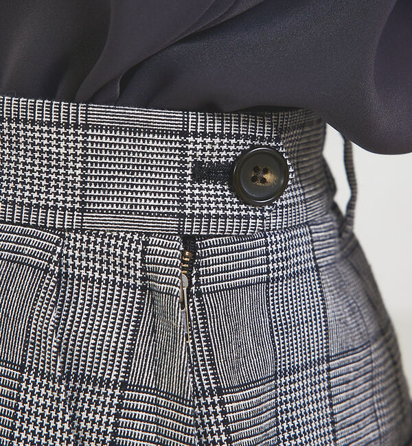 qualite「【セットアップ対応】リネングレンチェックショートパンツ」|その他|