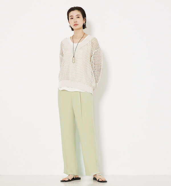 qualite「トルコサテンストレートパンツ」|その他|