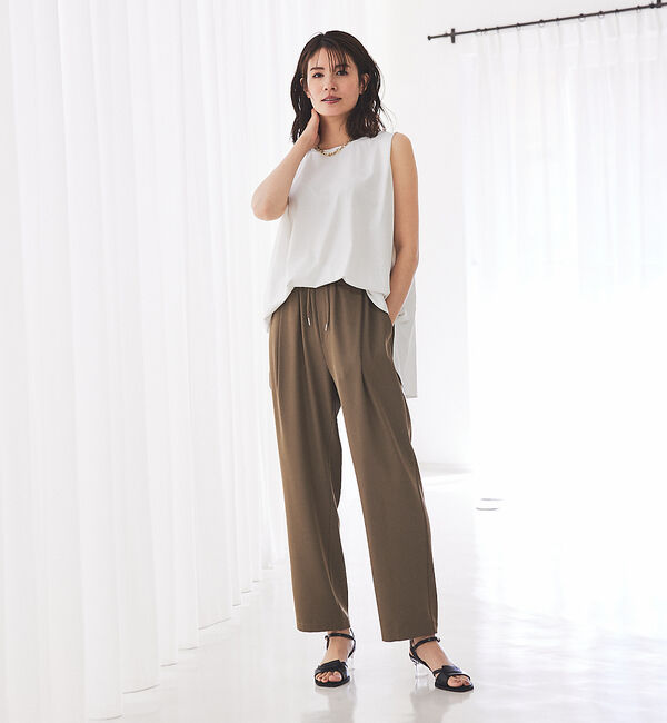 abahouse mavie「【セットアップ対応】クールタッチサテンゆるテーパードパンツ」|その他|