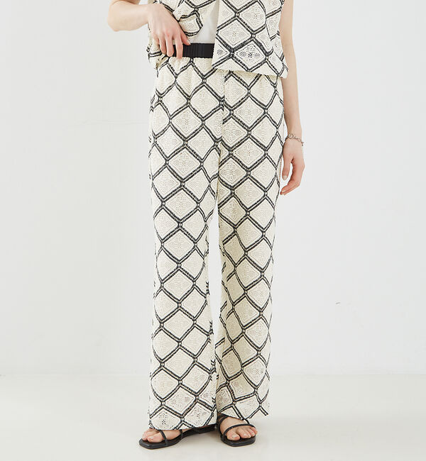 abahouse mavie「レースイージーストレートパンツ」|その他|