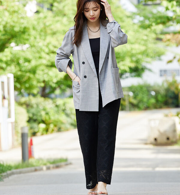 abahouse mavie「レースイージーストレートパンツ」|その他|