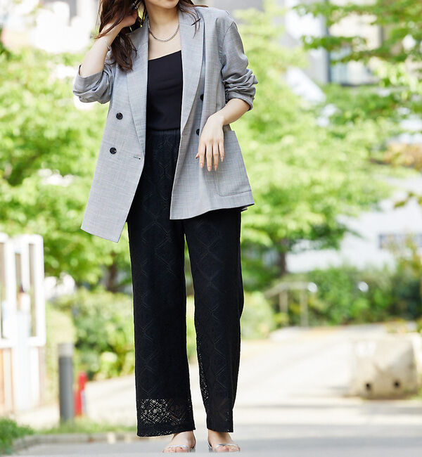 abahouse mavie「レースイージーストレートパンツ」|その他|