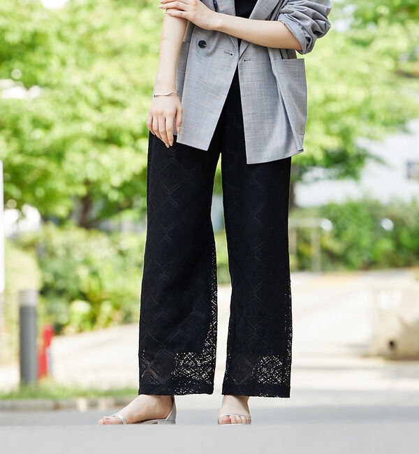 abahouse mavie「レースイージーストレートパンツ」|その他|
