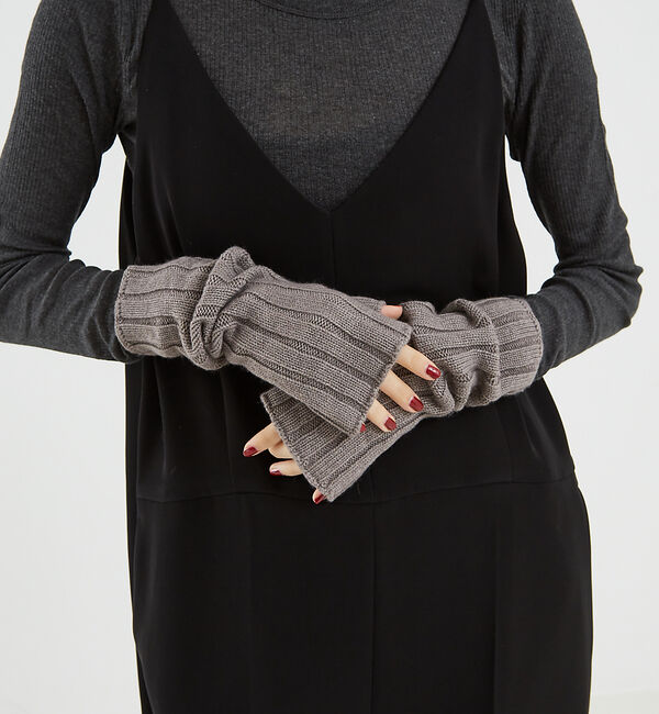 The Store by C' 「【ALPO】カシミヤリブアームウォーマー」|手袋|グレー