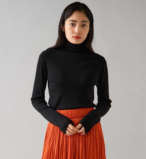 TIARA「ハイゲージリブニット」|ニット・セーター|ブラック