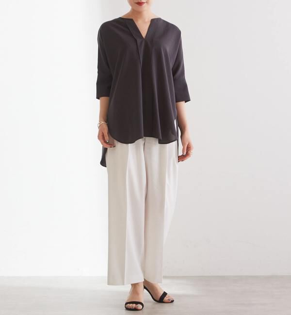 Liesse「リネン混センタープレスワイドパンツ（セットアップ対応可）」|その他|