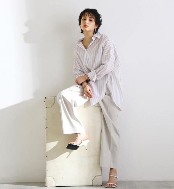 Liesse「リネン混センタープレスワイドパンツ（セットアップ対応可）」|その他|