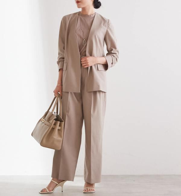 Liesse「リネン混センタープレスワイドパンツ（セットアップ対応可）」|その他|