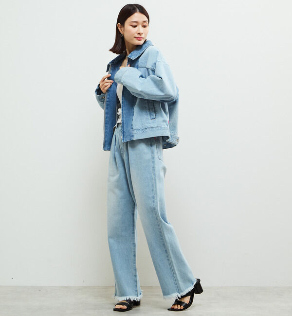 Soffitto「配色デニムブルゾン」|デニムジャケット|