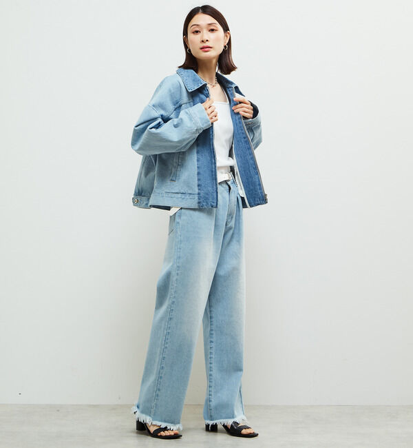 Soffitto「配色デニムブルゾン」|デニムジャケット|