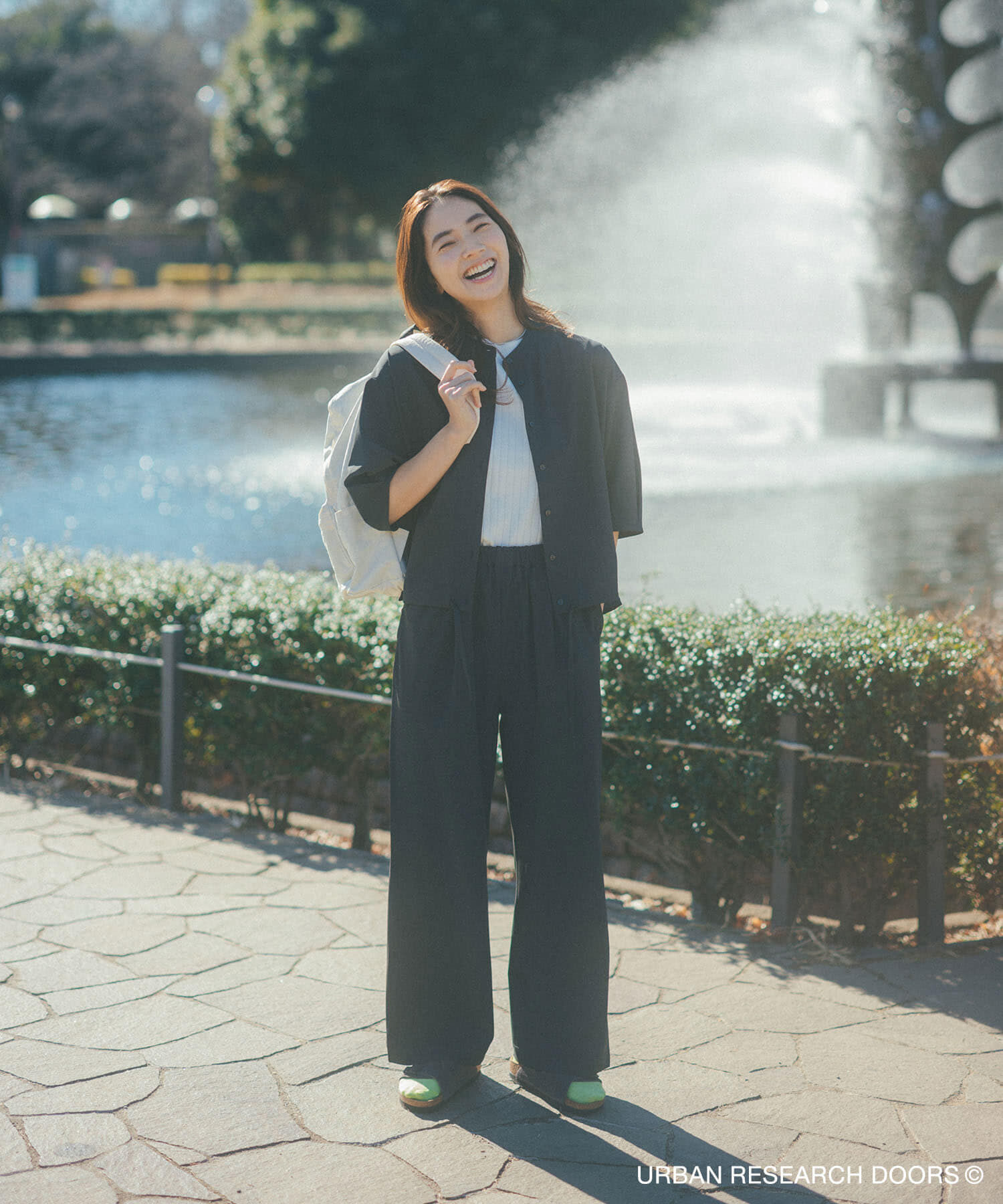 URBAN RESEARCH DOORS「『仁村紗和さん着用』『UR TECH』サマシェアドロストブラウス」|シャツ・ブラウス|