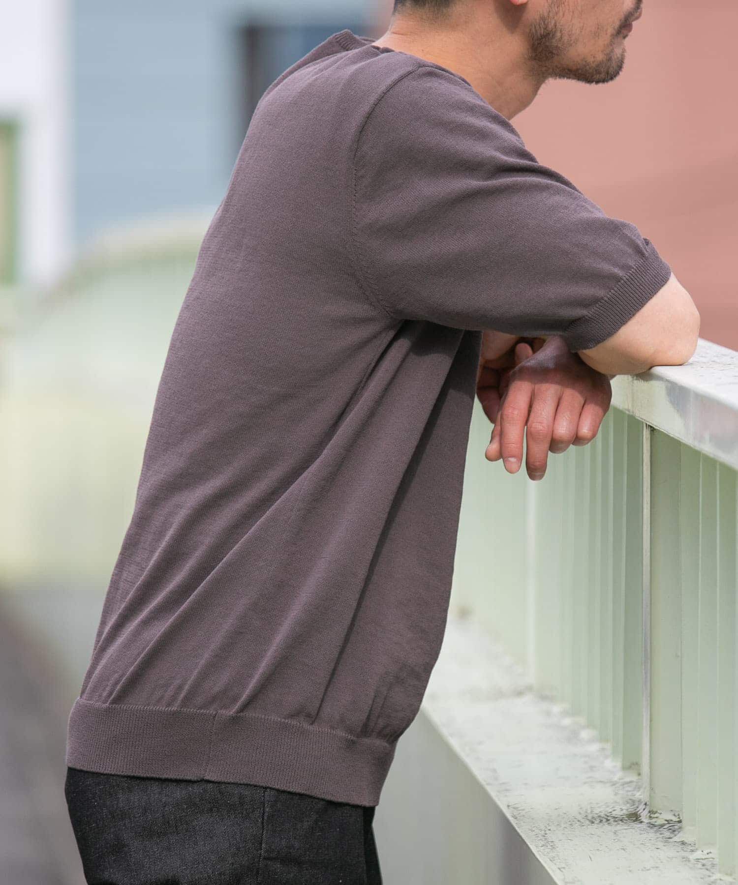 URBAN RESEARCH ROSSO「『UR TECH ひやサラクール』AIRDRY半袖クルーニット」|ニット・セーター|