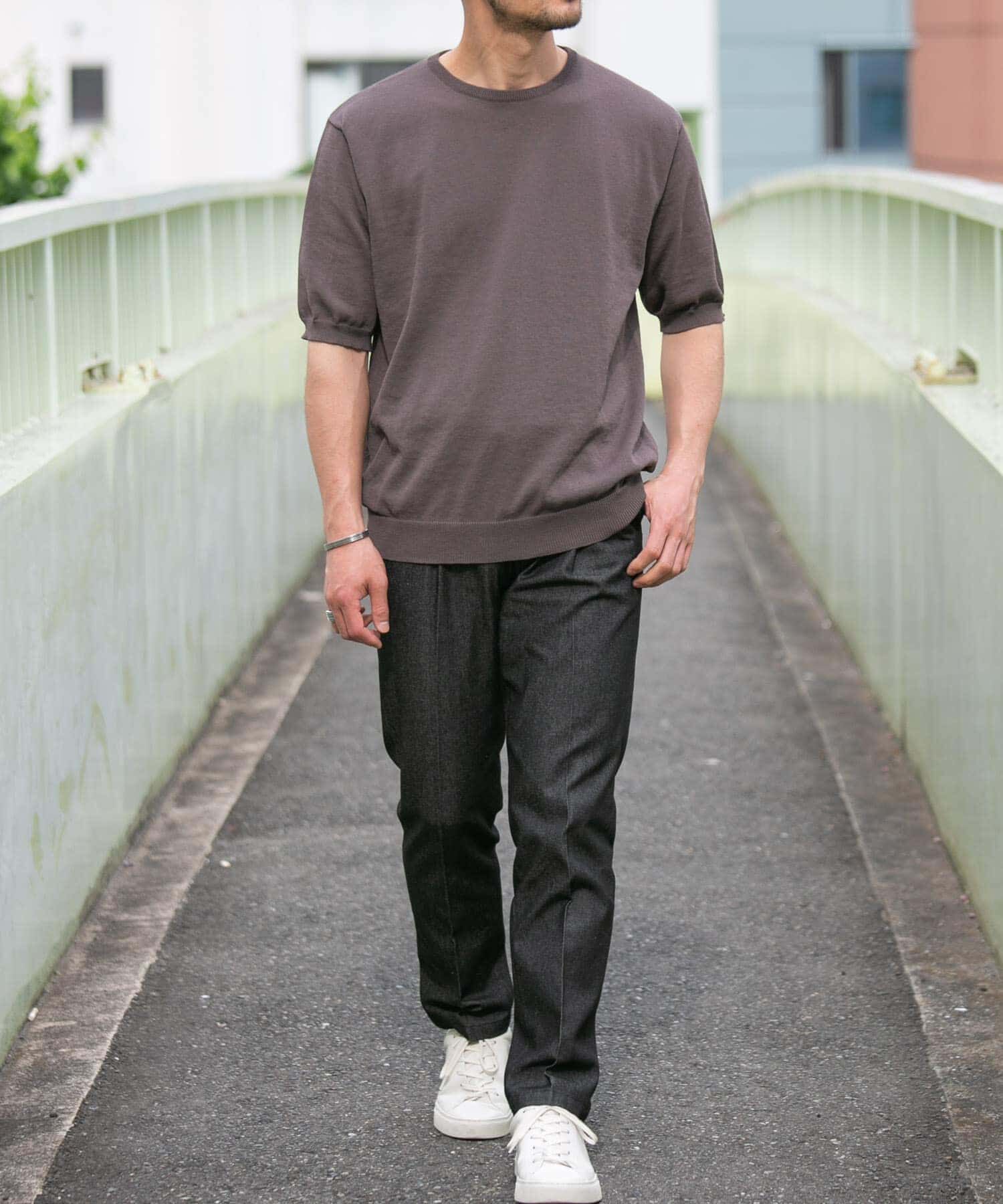 URBAN RESEARCH ROSSO「『UR TECH ひやサラクール』AIRDRY半袖クルーニット」|ニット・セーター|