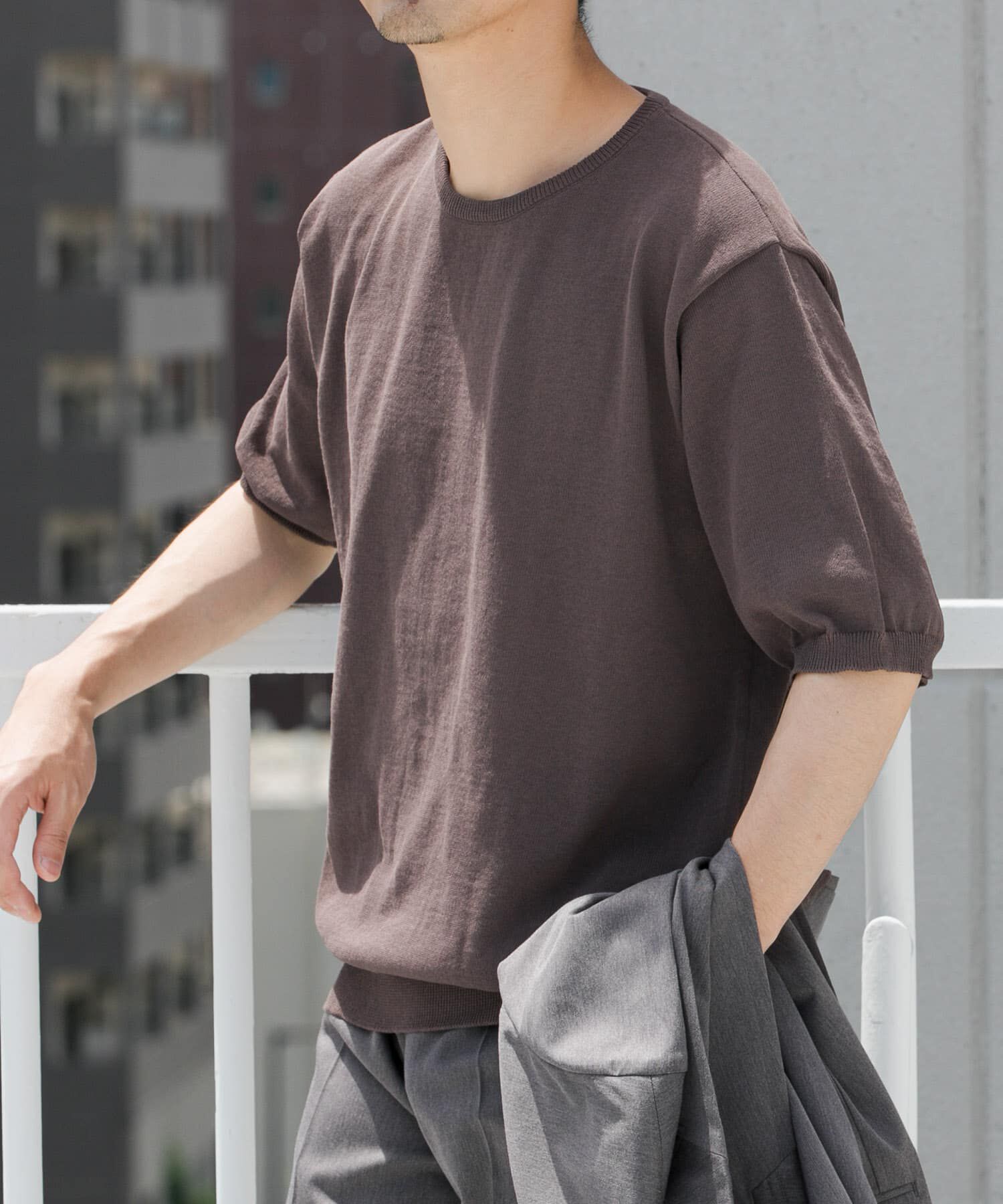 URBAN RESEARCH ROSSO「『UR TECH ひやサラクール』AIRDRY半袖クルーニット」|ニット・セーター|