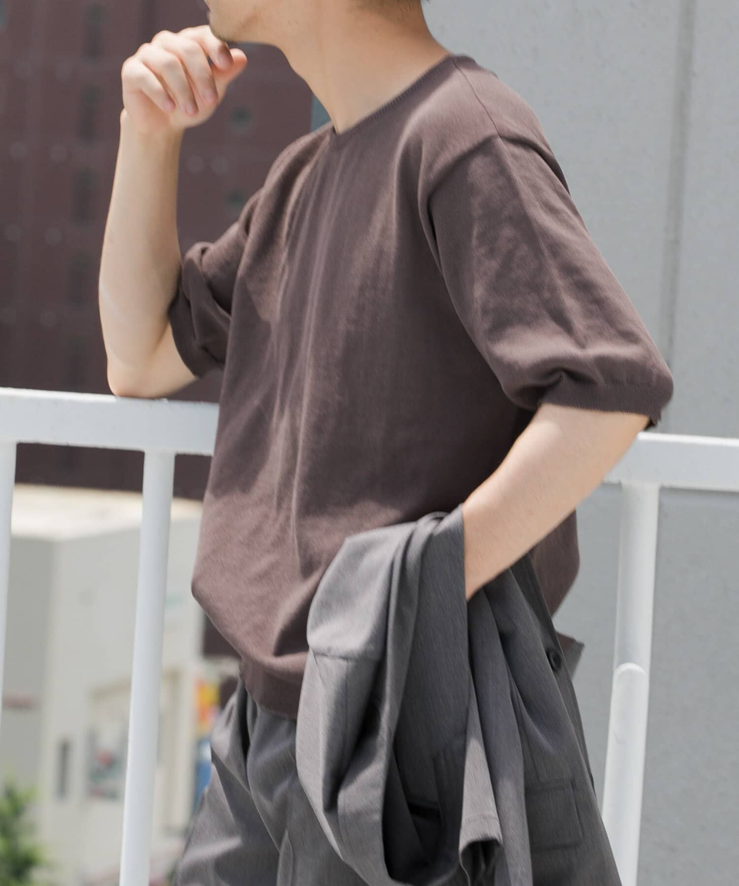 URBAN RESEARCH ROSSO「『UR TECH ひやサラクール』AIRDRY半袖クルーニット」|ニット・セーター|