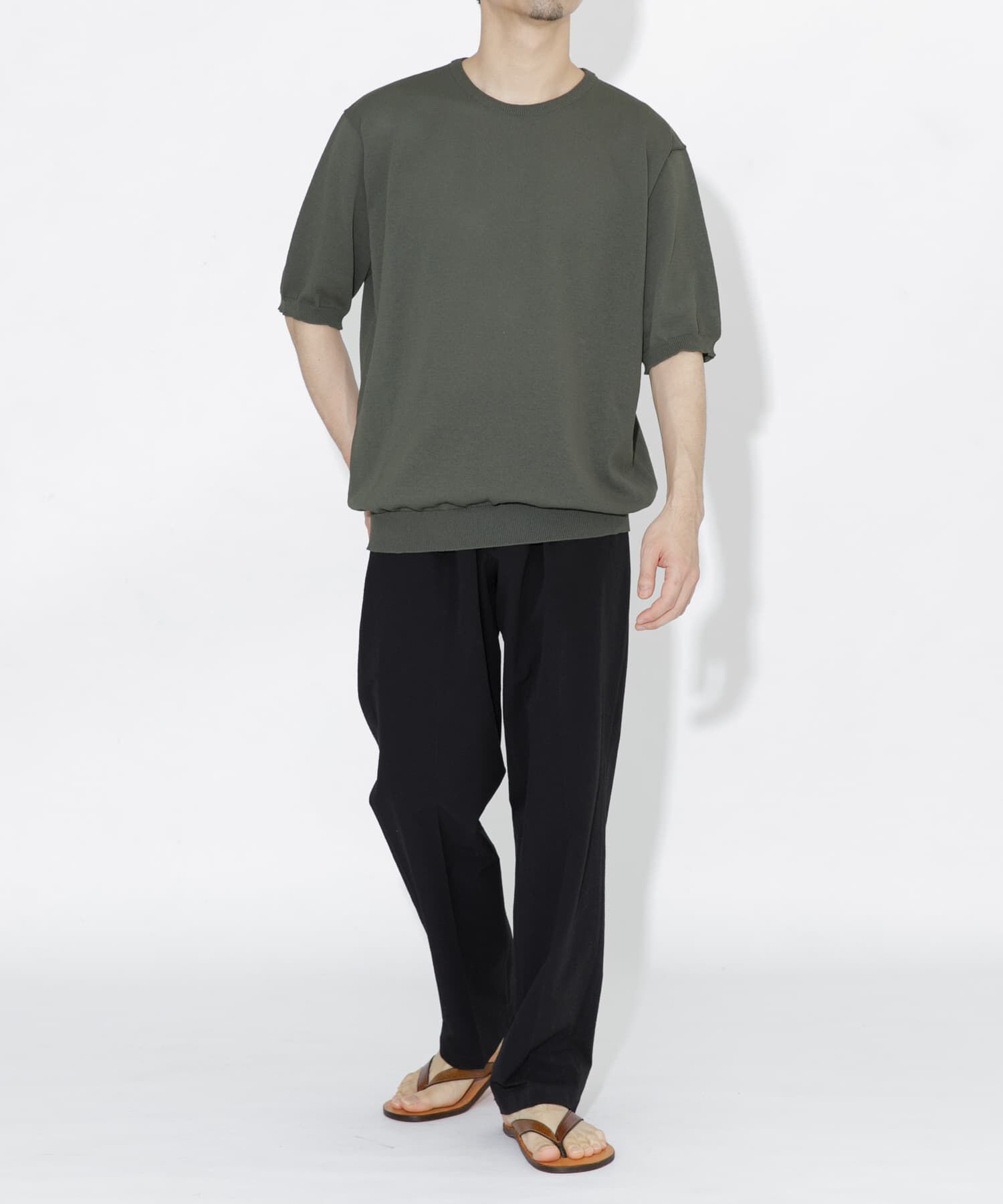 URBAN RESEARCH ROSSO「『UR TECH ひやサラクール』AIRDRY半袖クルーニット」|ニット・セーター|