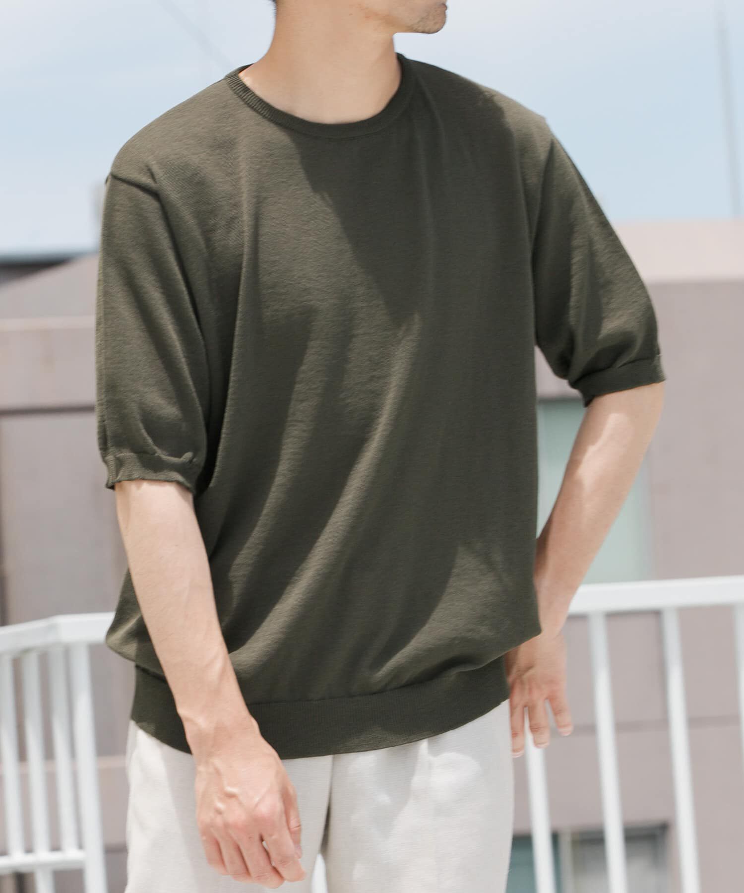 URBAN RESEARCH ROSSO「『UR TECH ひやサラクール』AIRDRY半袖クルーニット」|ニット・セーター|