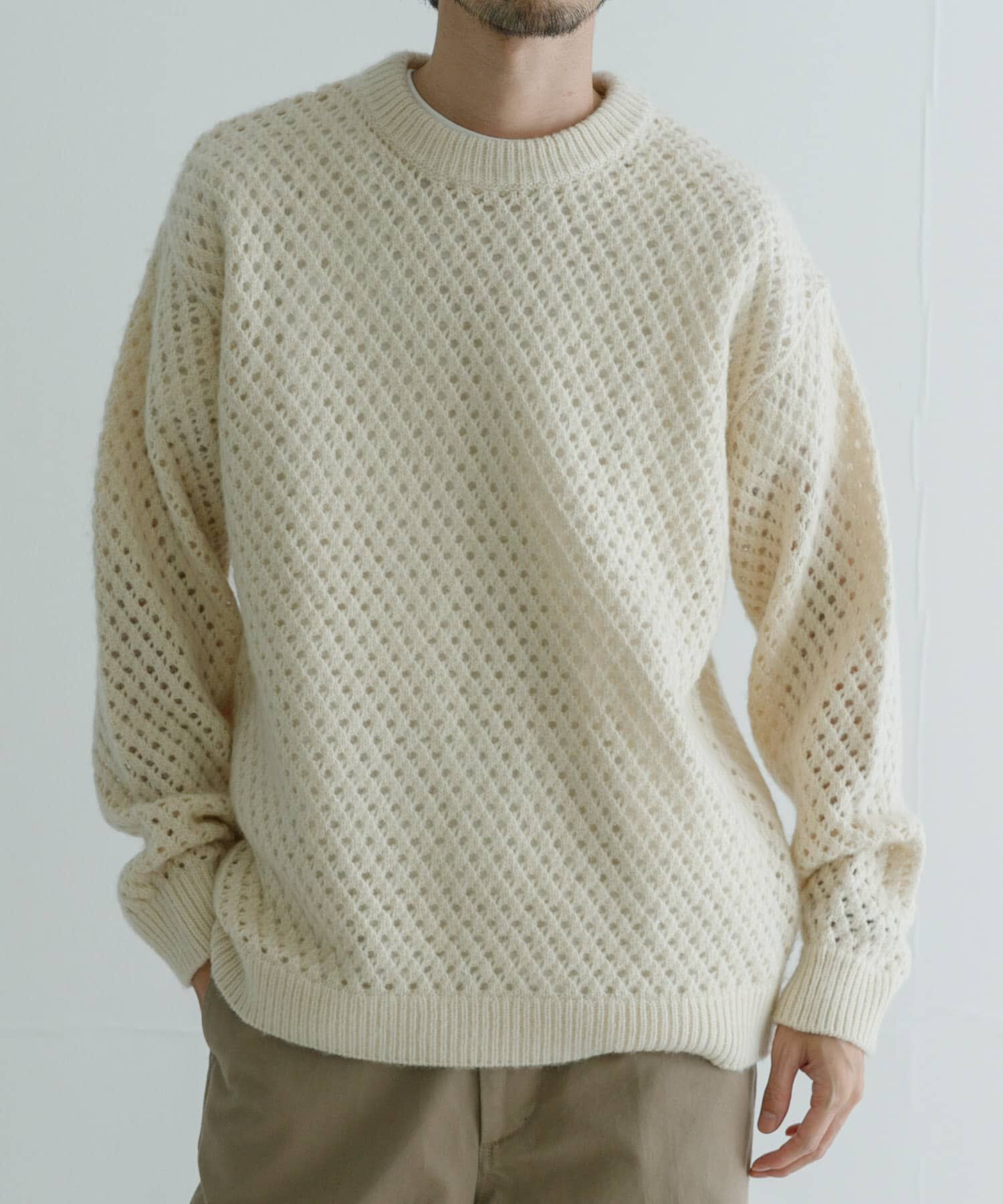 URBAN RESEARCH「ウールアクリルメッシュニット」|ニット・セーター|