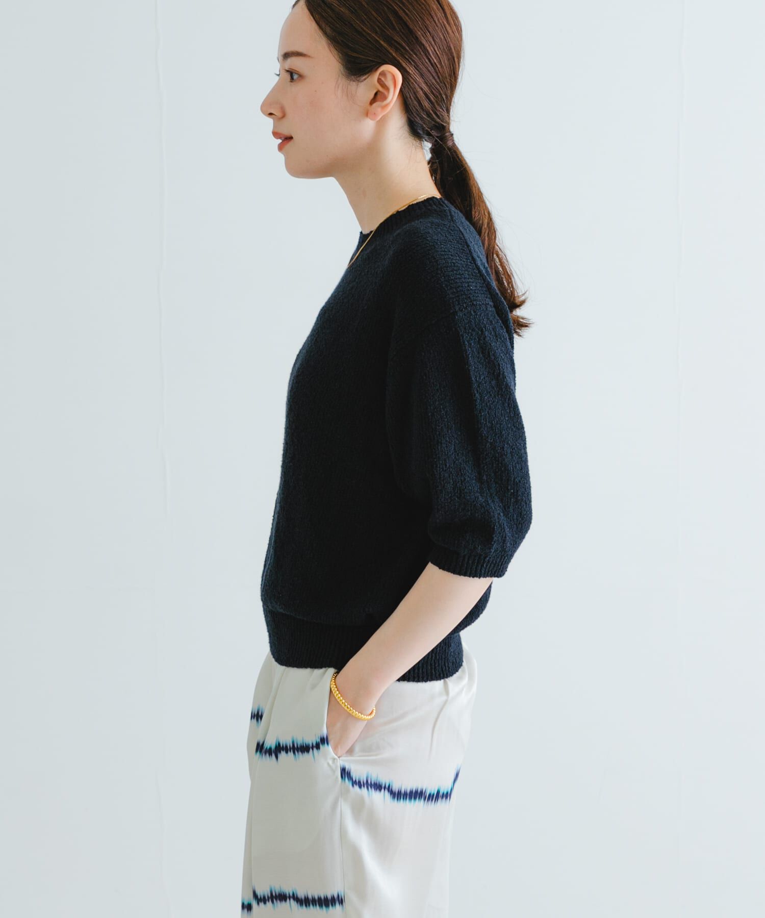 URBAN RESEARCH「ブークレハーフスリーブニット」|ニット・セーター|