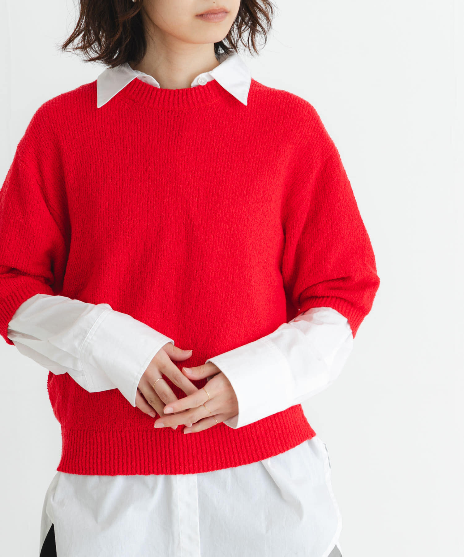 URBAN RESEARCH「ブークレハーフスリーブニット」|ニット・セーター|