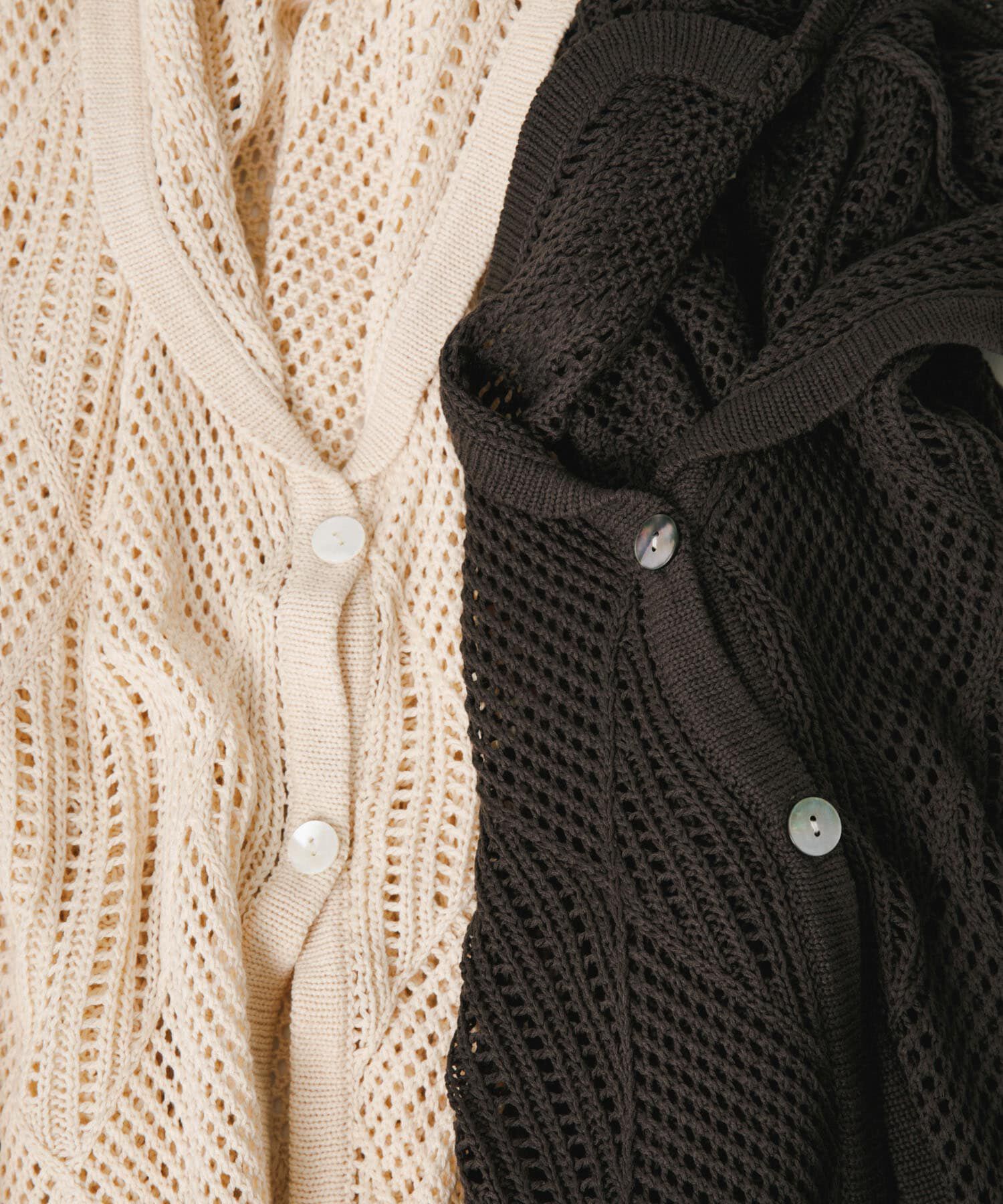 LAATO「lace knit jacket」|ノーカラーコート|