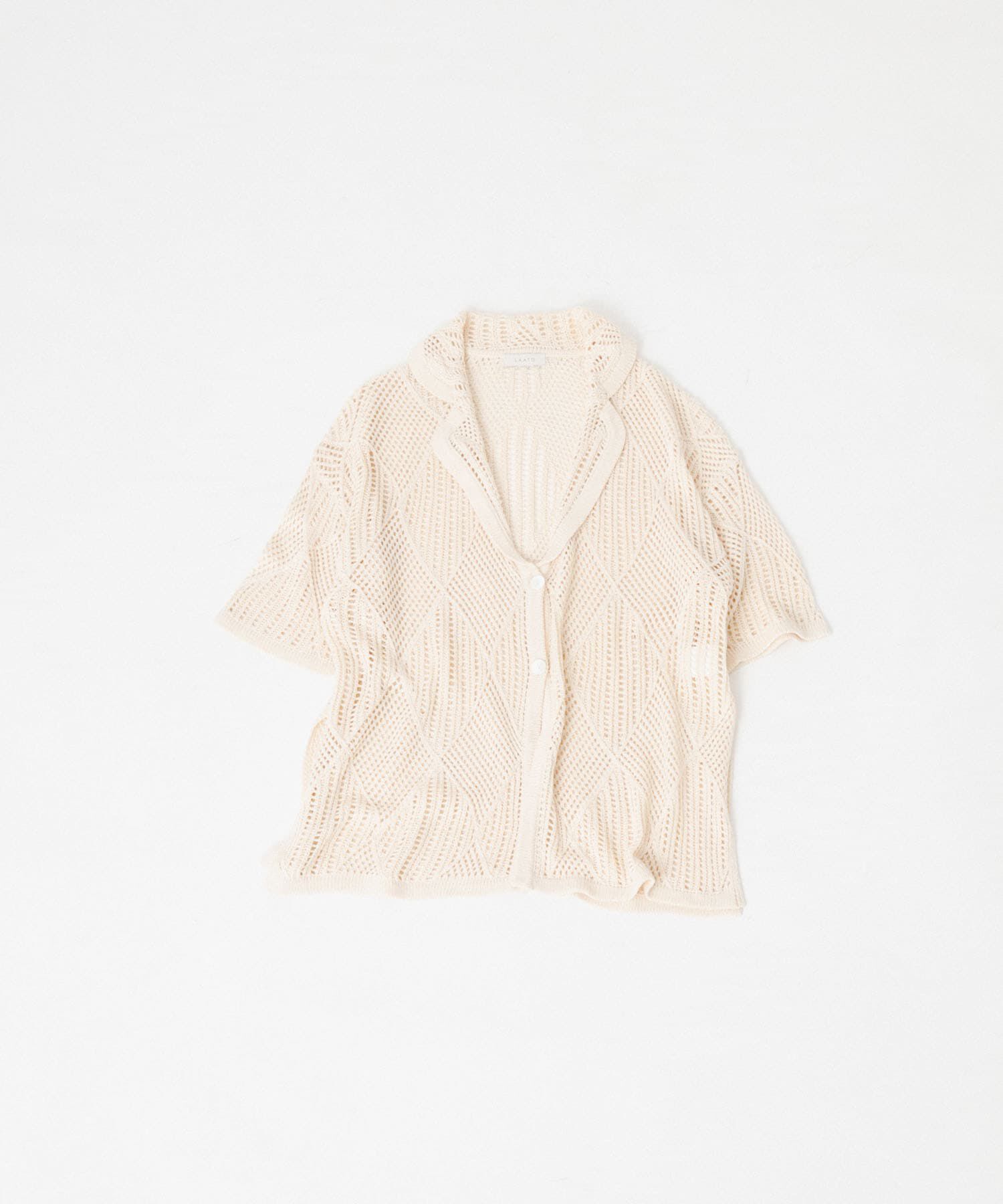 LAATO「lace knit jacket」|ノーカラーコート|