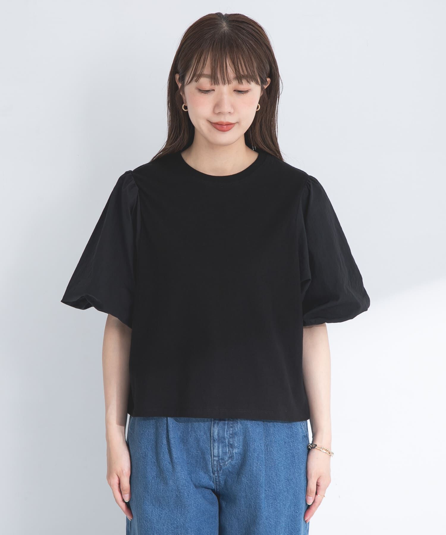 Sonny Label 「『WEB/一部店舗限定』異素材バルーンスリーブプルオーバー」|Tシャツ・カットソー|