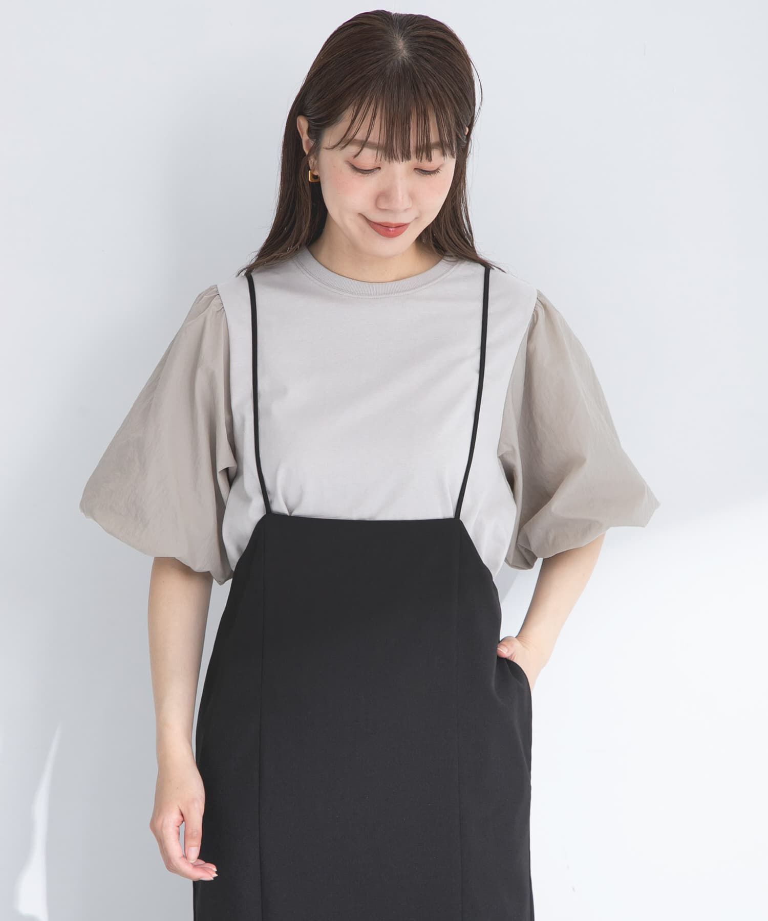 Sonny Label 「『WEB/一部店舗限定』異素材バルーンスリーブプルオーバー」|Tシャツ・カットソー|