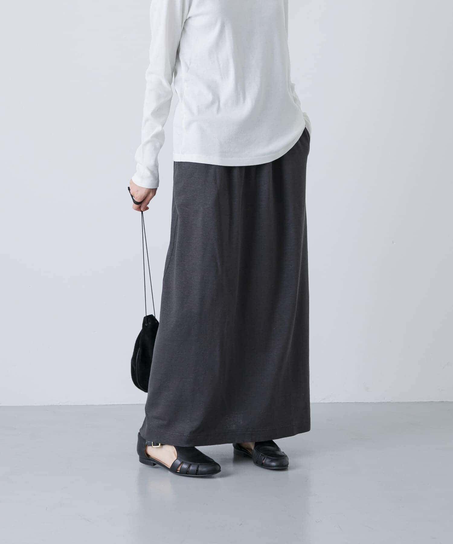 かぐれ「リネンカットストレートスカート」|スカート|チャコールグレー