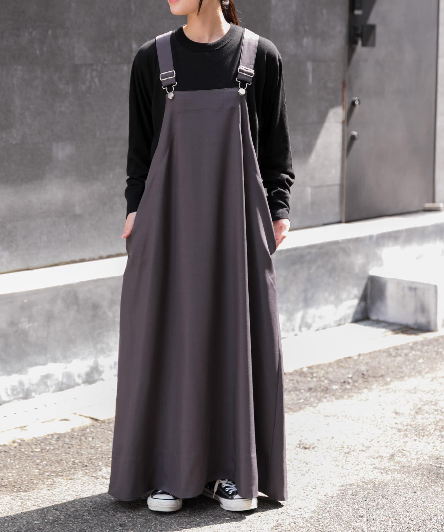 URBAN RESEARCH DOORS「FORK&SPOON　フレアサスペンダーワンピース」|ワンピース|