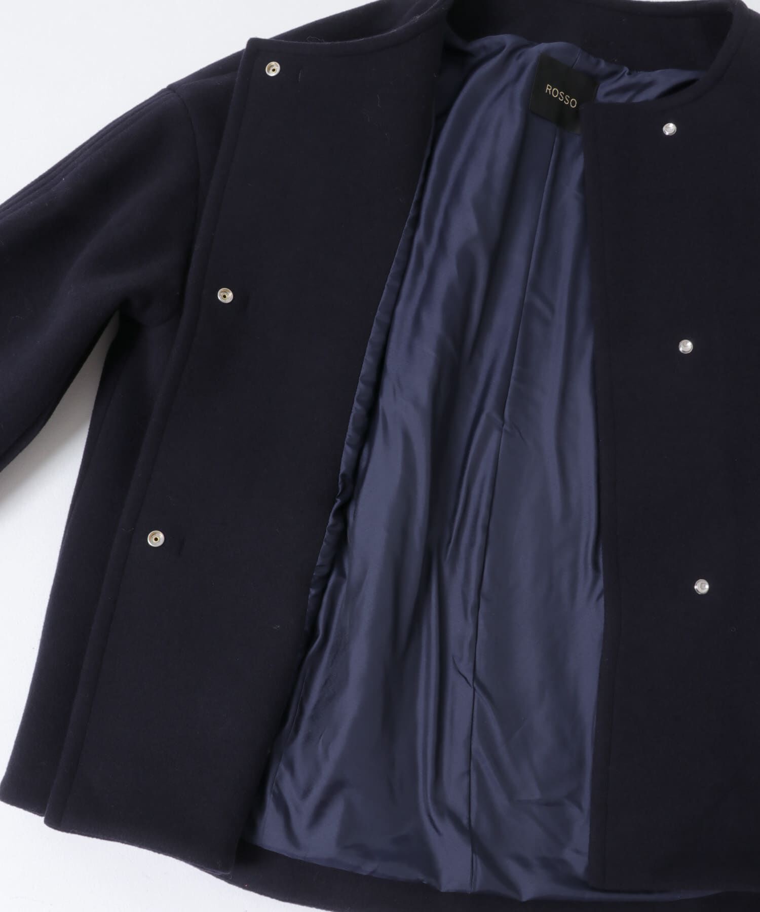 URBAN RESEARCH ROSSO「LA TORREショートノーカラーコート」|ノーカラーコート|