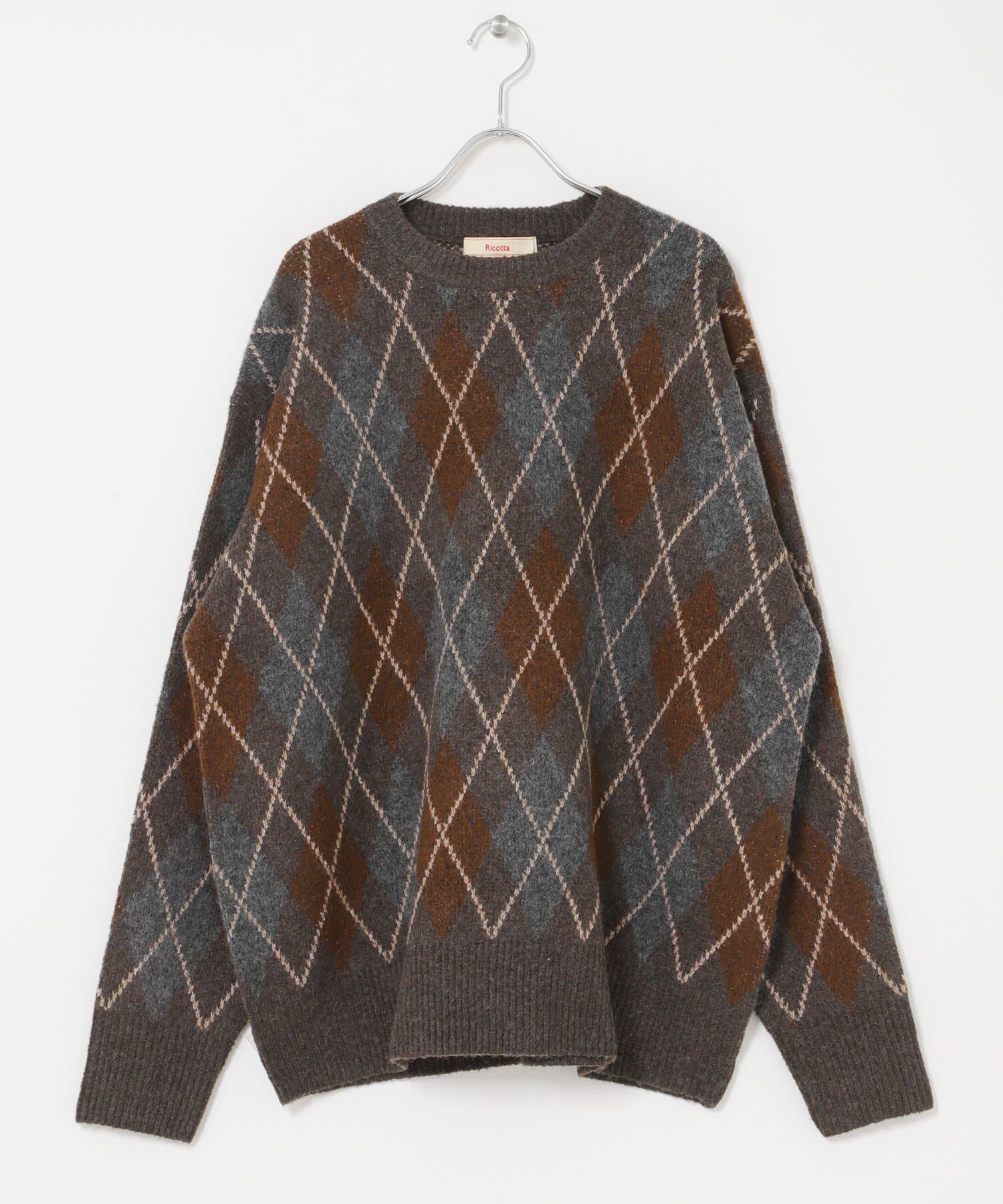 URBAN RESEARCH DOORS「FORK&SPOON　アーガイルプルオーバーニット」|ニット・セーター|